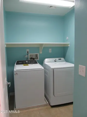 a close view of washer and dryer