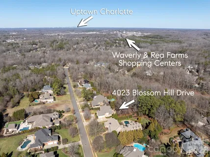 an aerial view of residential house with outdoor space