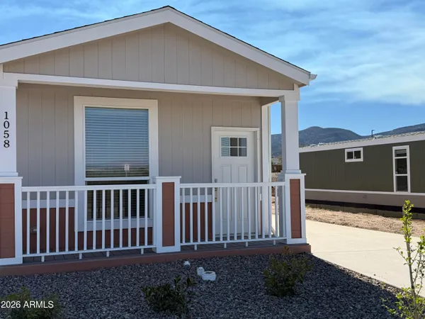 a porch with seating space
