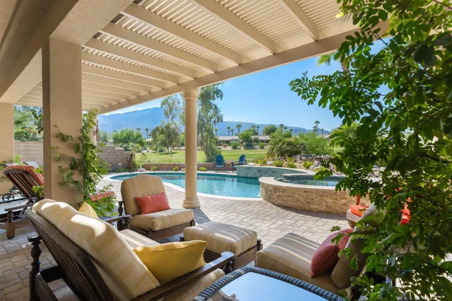 a outdoor view with a sitting space