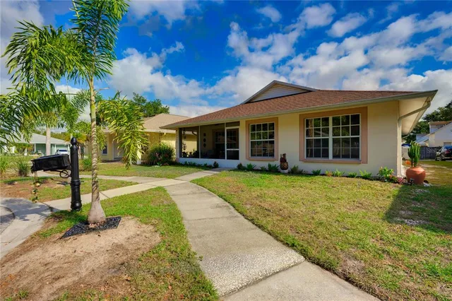 a view of a house with a patio