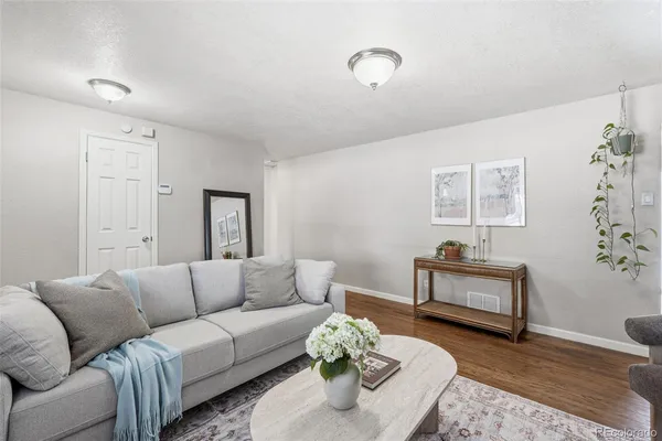 a living room with furniture