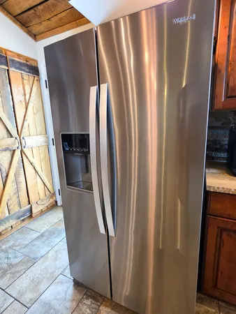 a room with furniture and a mirror