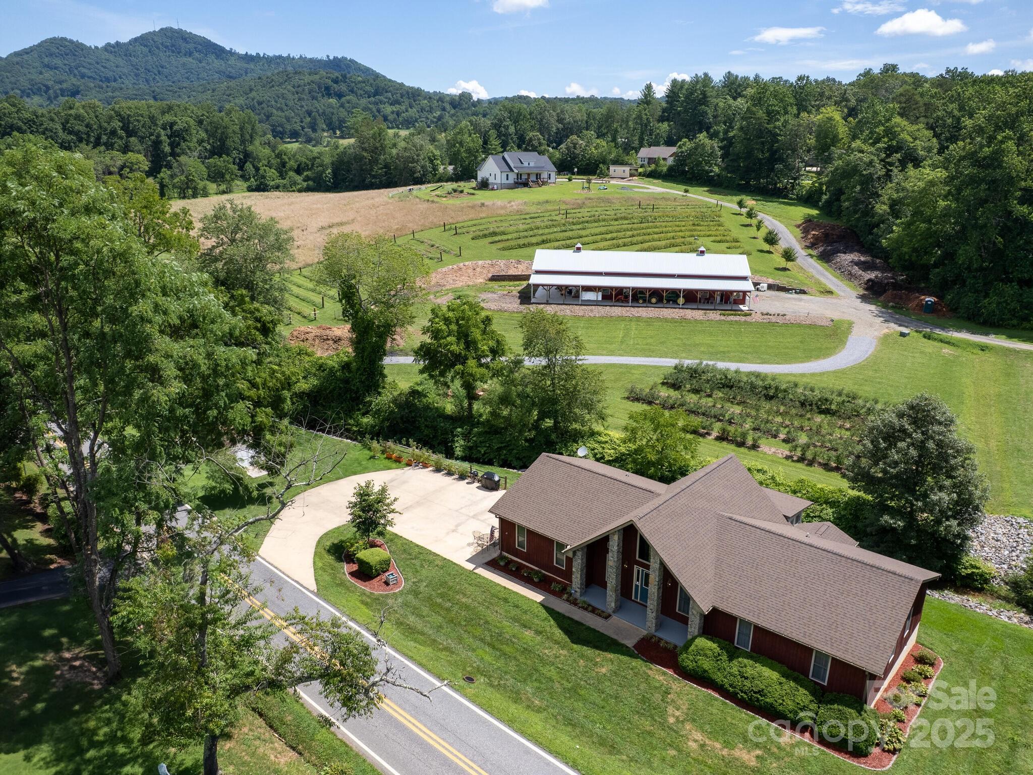 20 Brooks Cove Road Candler, NC 28715 - Photo 41 of 43 an aerial view of a house with garden space and street view