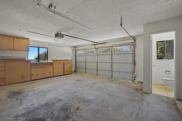 a view of a garage