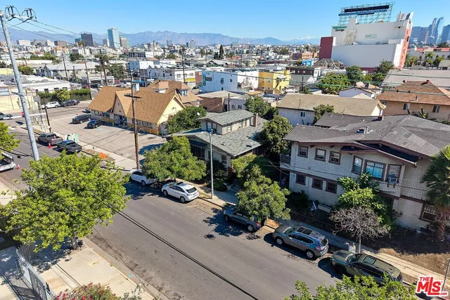 an aerial view of a city