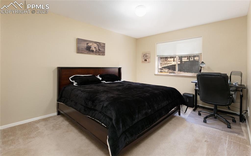 840 West Kelly Road Woodland Park, CO 80863 - Photo 19 of 37 a bedroom with a bed chair and a window