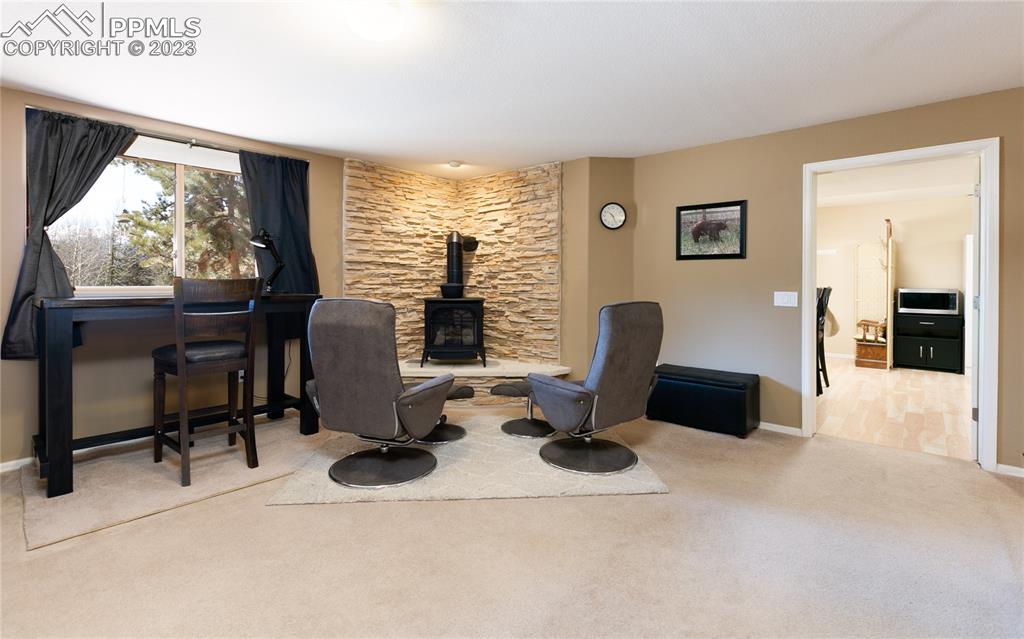 840 West Kelly Road Woodland Park, CO 80863 - Photo 23 of 37 a view of a livingroom with workspace and a window