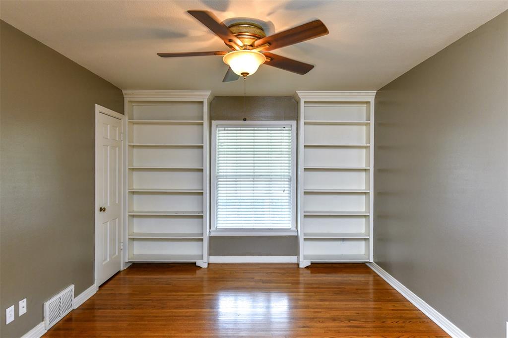 3516 Rashti Court Fort Worth, TX 76109 - Photo 14 of 24 Unfurnished bedroom with dark hardwood / wood-style flooring and ceiling fan