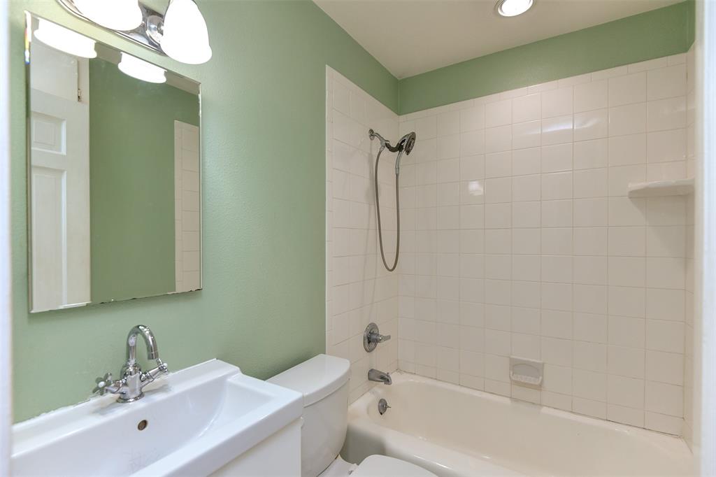 3516 Rashti Court Fort Worth, TX 76109 - Photo 19 of 24 Full bathroom featuring tiled shower / bath combo, toilet, and sink