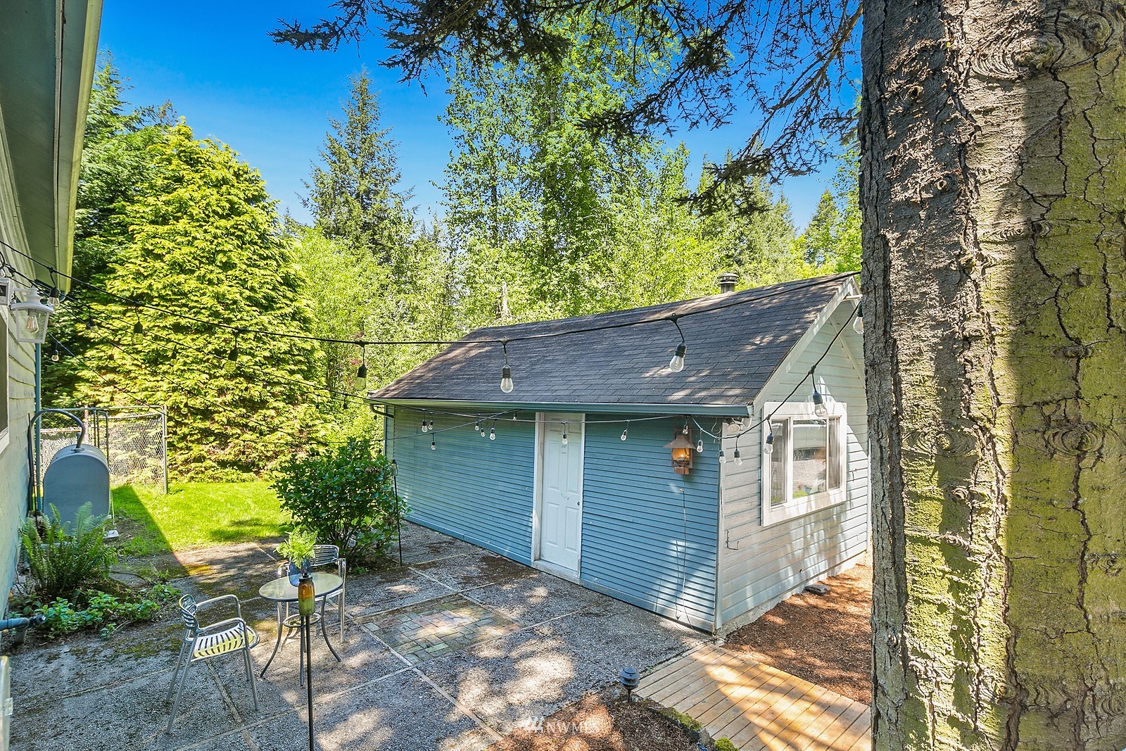 18416 Southeast Petrovitsky Road Renton, WA 98058 - Photo 33 of 36 a view of a backyard with plants and large tree
