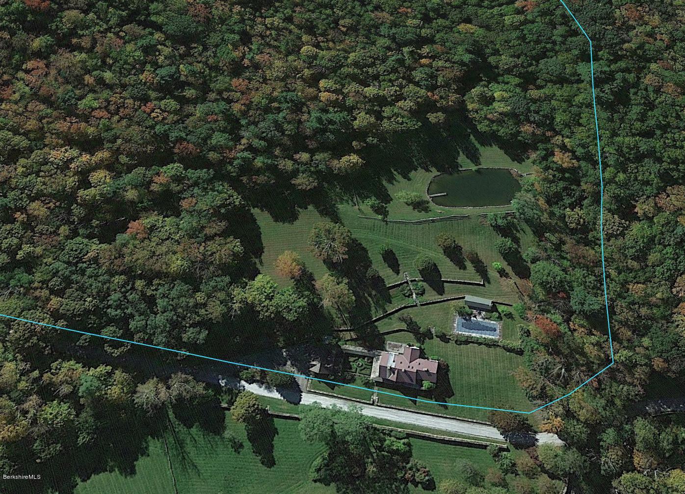 137 Jerusalem Road Tyringham, MA 01264 - Photo 30 of 59 an aerial view of a house with a yard