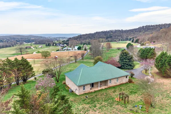 an aerial view of a house