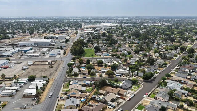 an aerial view of a city