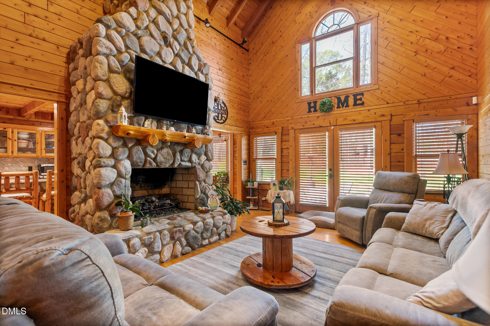 1750 Kerner Road Kernersville, NC 27284 - Photo 3 of 44 a living room with fireplace furniture and a flat screen tv