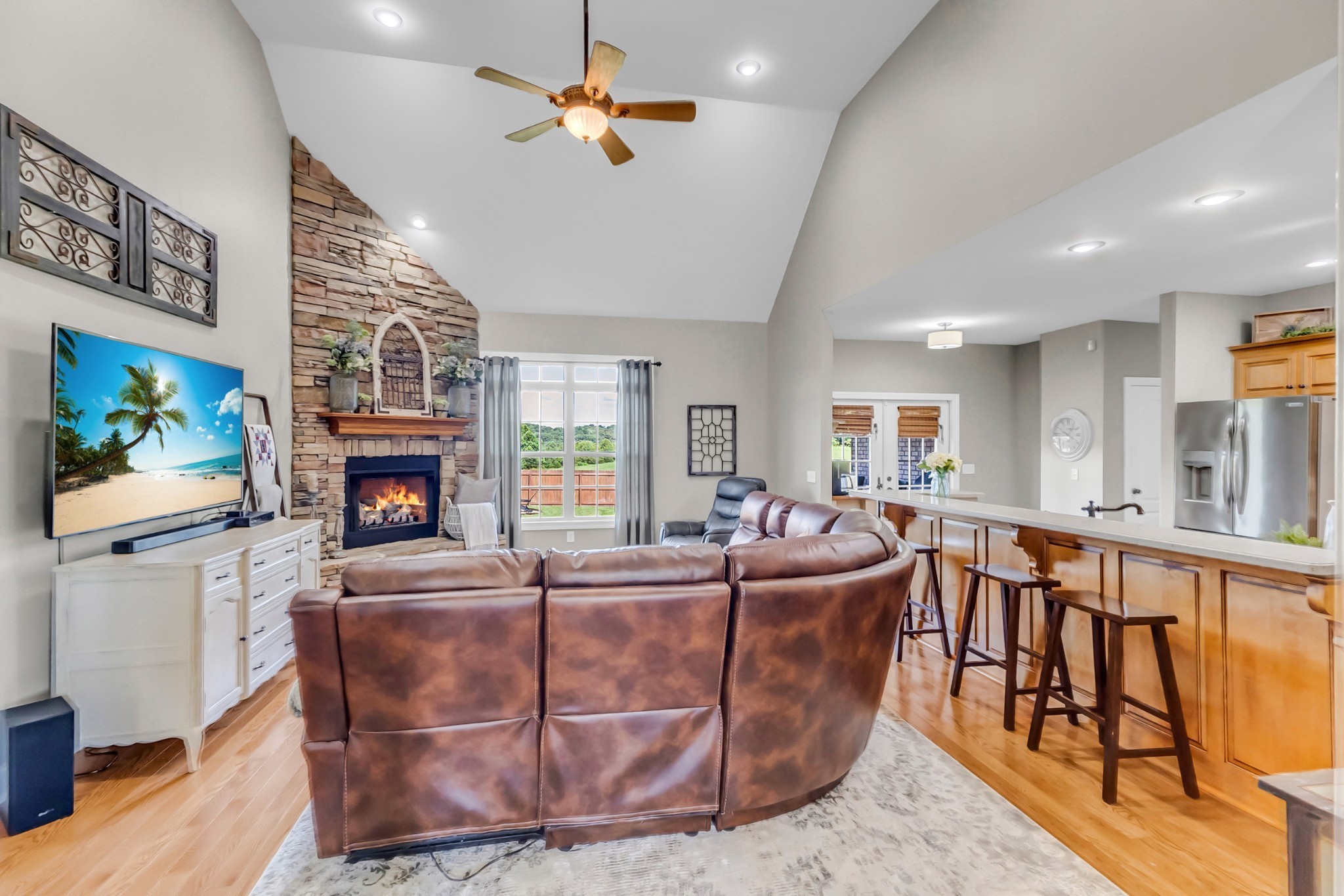 226 Ranch Road Portland, TN 37148 - Photo 10 of 54 a living room with fireplace furniture and a flat screen tv