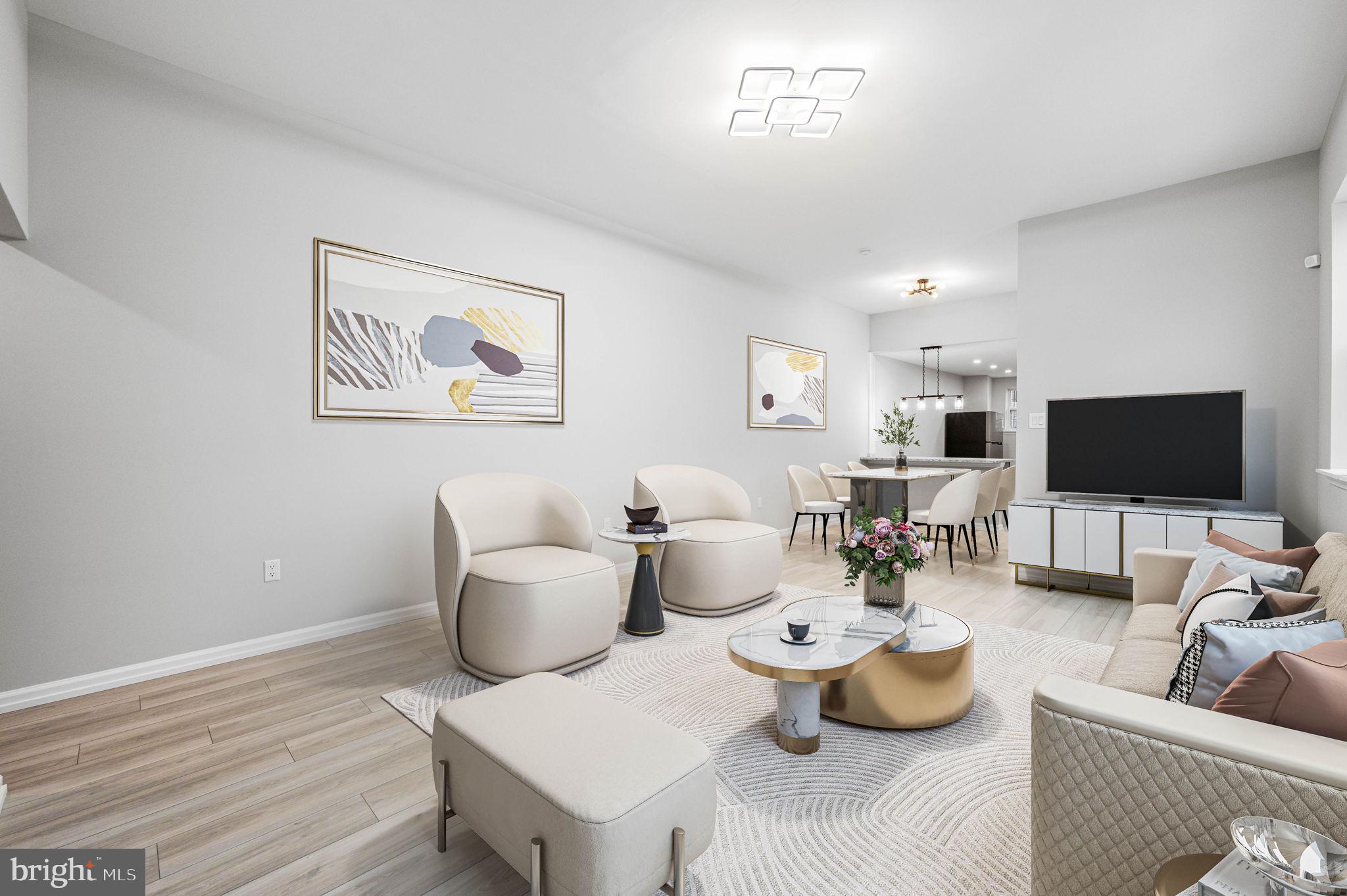 Virtually staged living room