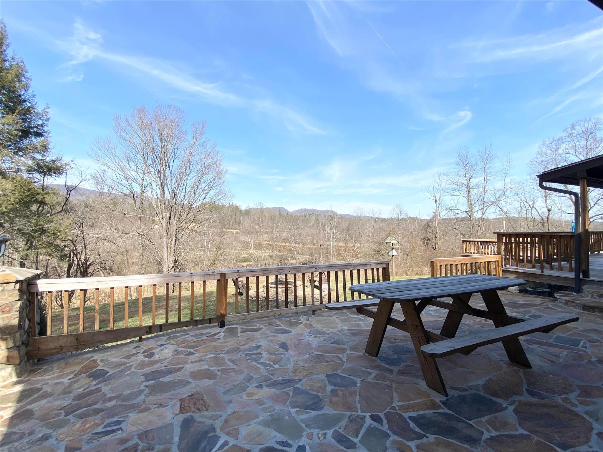 2525 Winkler Way Road Lenoir, NC 28645 - Photo 10 of 47 a view of a roof deck with table and chairs and potted plants
