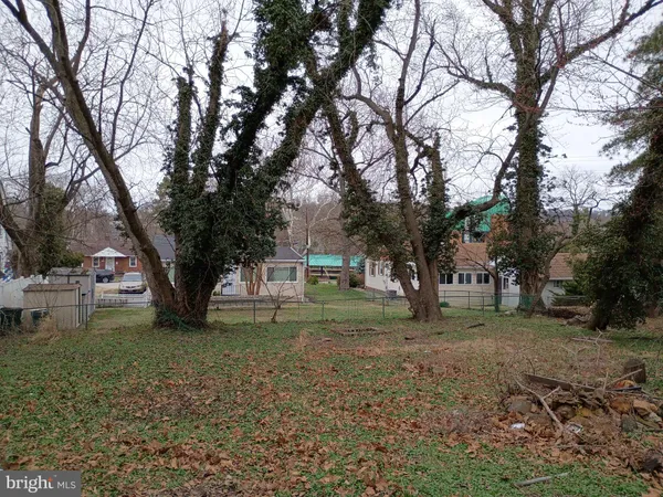 a view of a yard with a house and a large tree