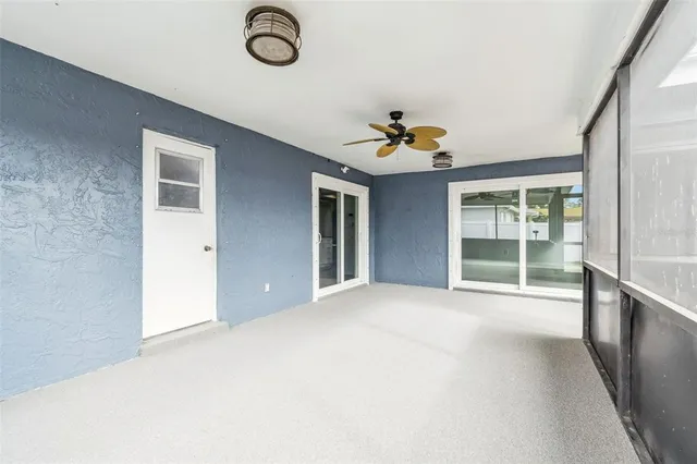 an empty room with windows