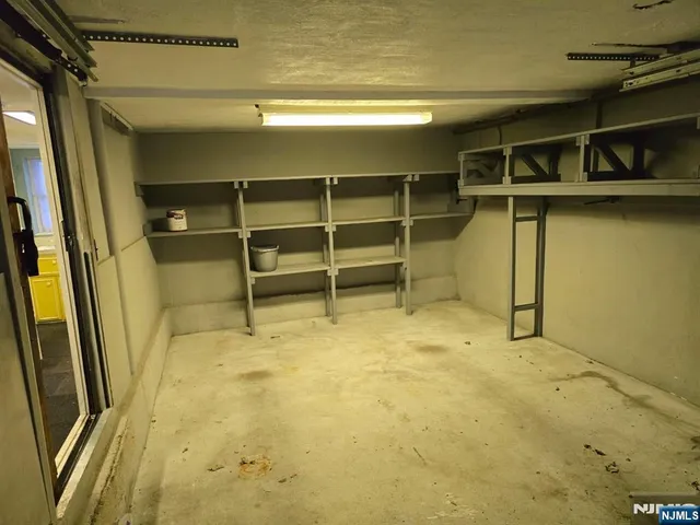 a view of a room with a door