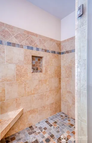 a bathroom with a shower