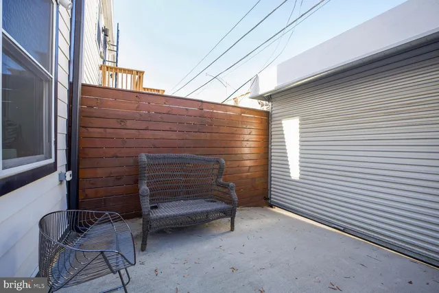a view of wooden bench in porch
