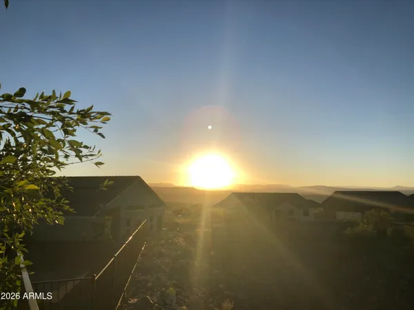 a view of a city with sunset view