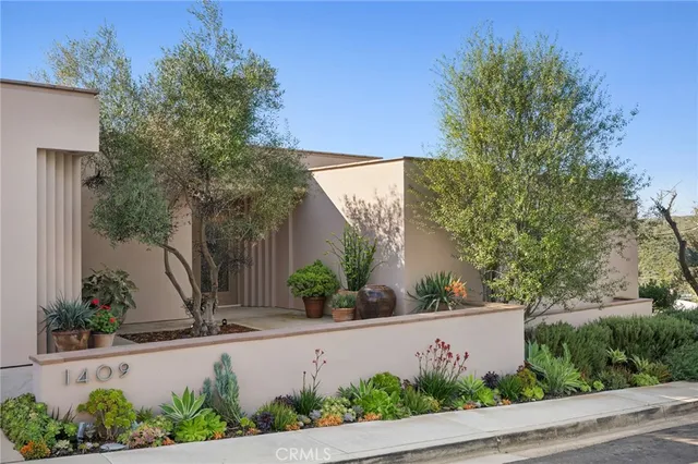 an outdoor view with garden