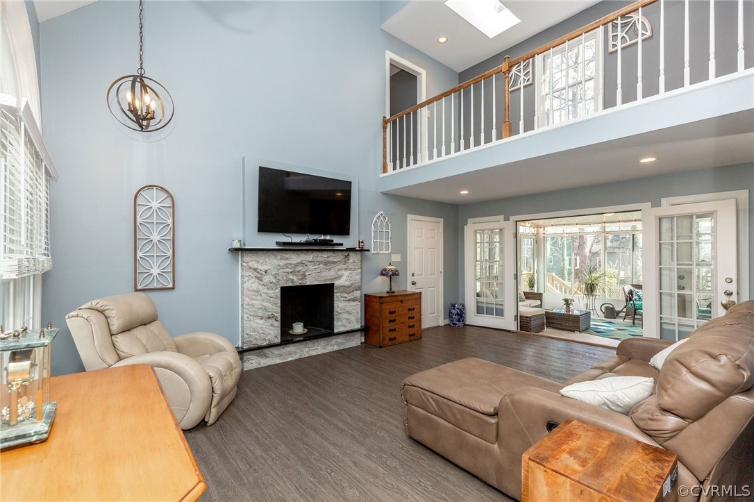 13907 Shadow Ridge Road Midlothian, VA 23112 - Photo 6 of 39 Family Room with Interior Balcony and Stone Firepl