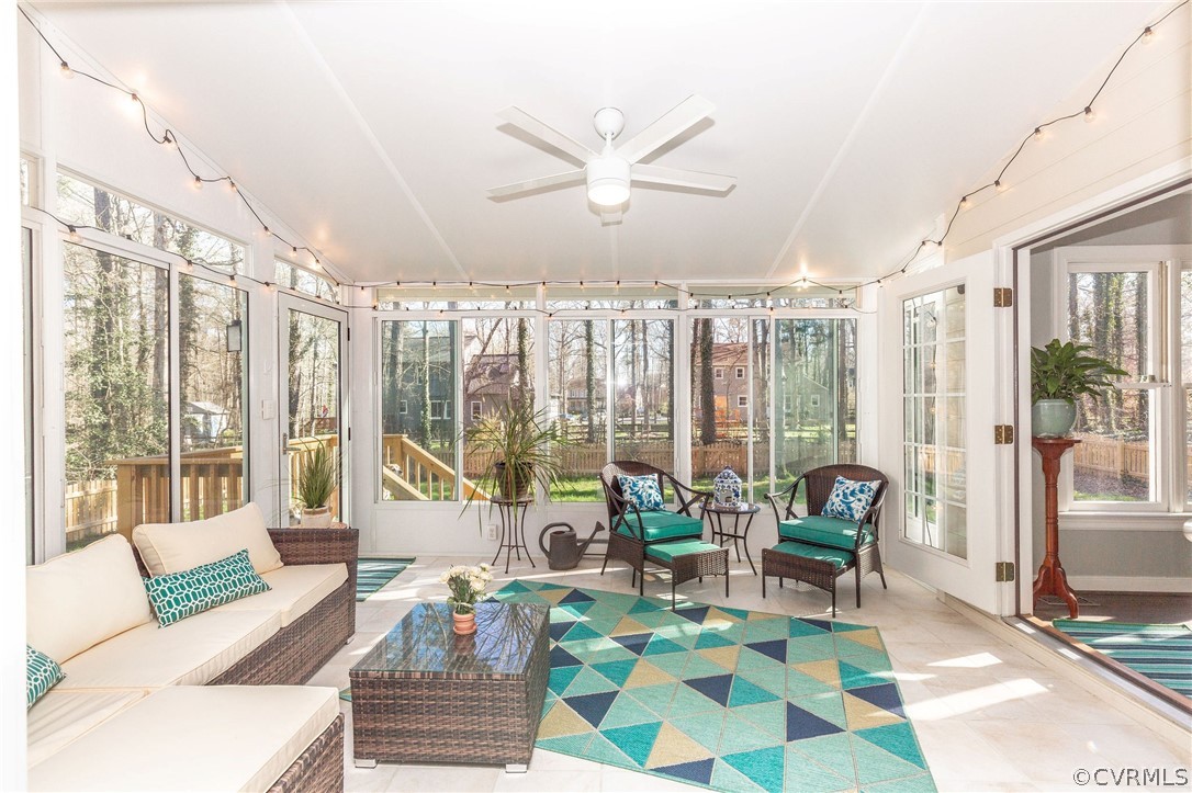 13907 Shadow Ridge Road Midlothian, VA 23112 - Photo 10 of 39 Heated Sunroom with Ceiling Fan