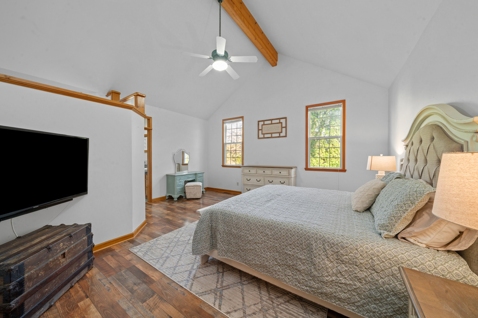 43W140 Campton Hills Road Elburn, IL 60119 - Photo 23 of 54 a bedroom with a bed and a flat screen tv