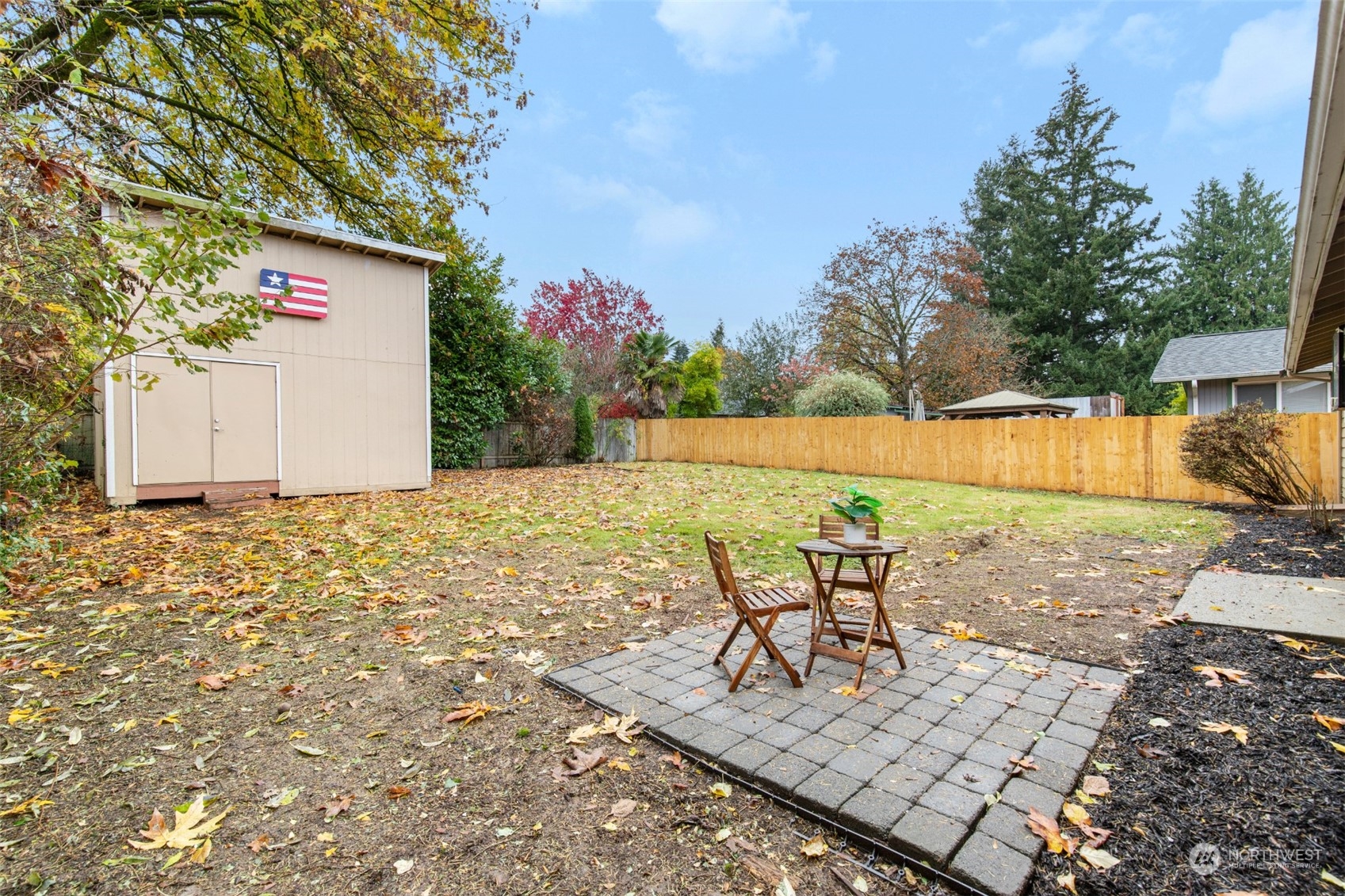 22700 1st Place West Bothell, WA 98021 - Photo 22 of 32 a view of a backyard with sitting area