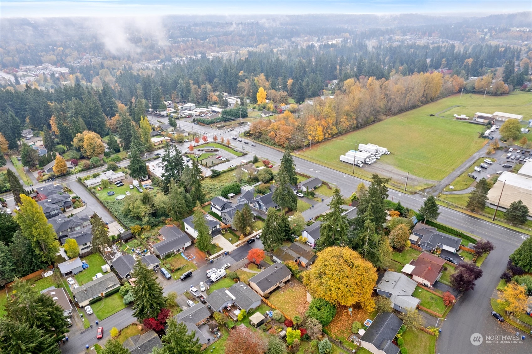 22700 1st Place West Bothell, WA 98021 - Photo 32 of 32 an aerial view of a houses with a lake view
