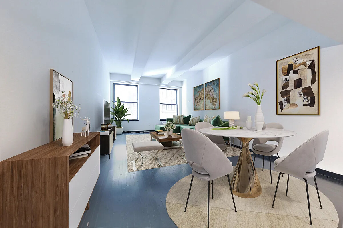 20 Pine Street, Unit 910 Manhattan, NY 10005 - Photo 1 of 17 a view of a dining room with furniture