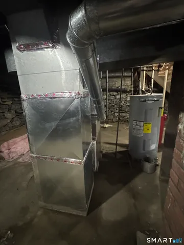 a close view of water heater room