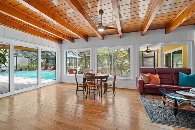 a outdoor living space with furniture