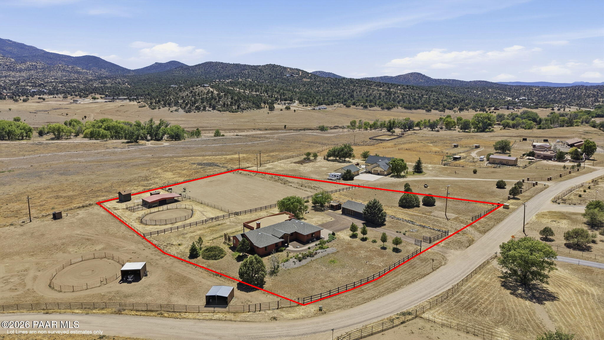 5275 West Stazenski Road Prescott, AZ 86305 - Photo 3 of 64 3-Aerial Front Lot Lines