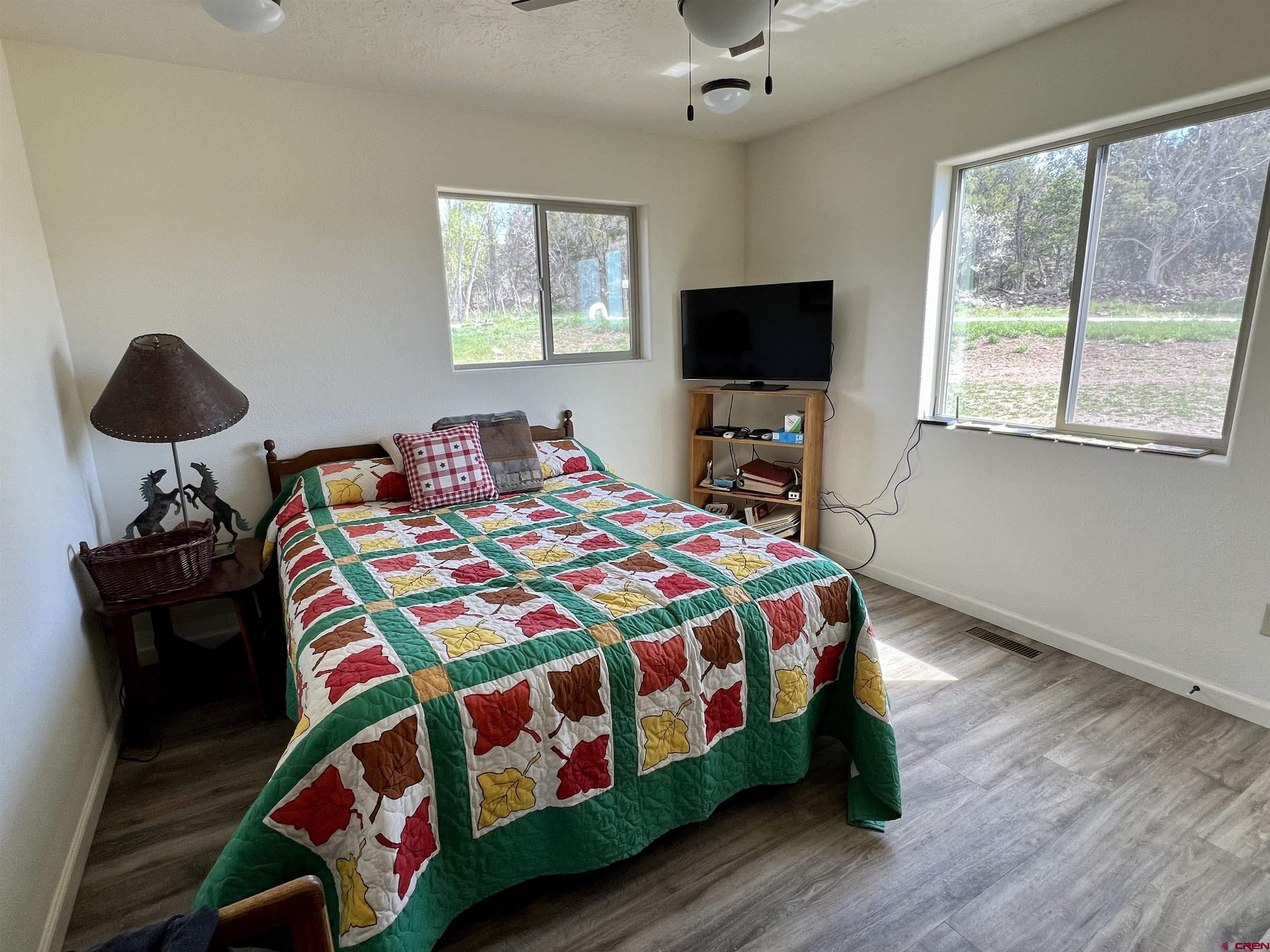 23105 U Road Cedaredge, CO 81413 - Photo 20 of 33 a bedroom with a bed a flat screen tv and a window