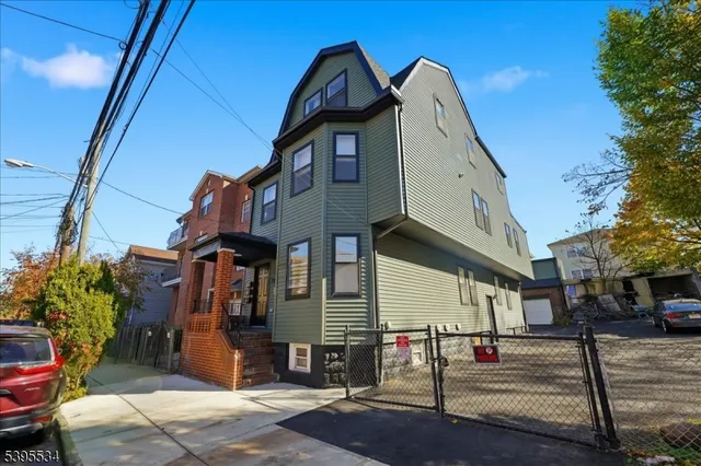 a front view of a building with street