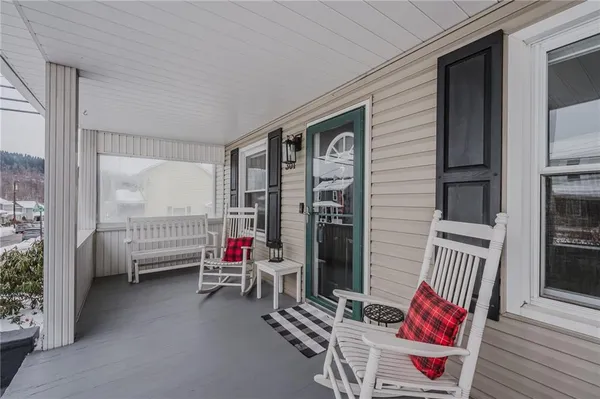 a view of a balcony with outdoor space