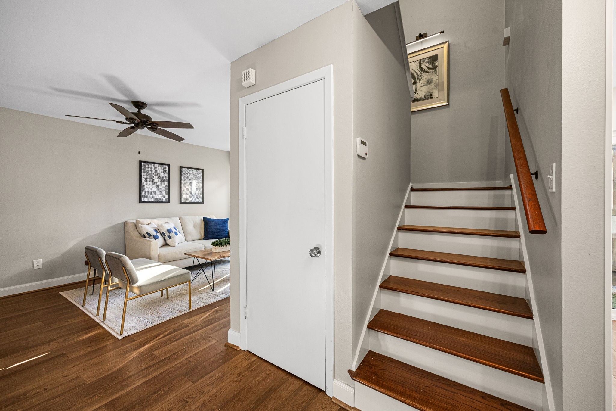 1300 Fairview Street, Unit B Houston, TX 77006 - Photo 11 of 28 This doorway leads to additional storage underneath the stairwell.