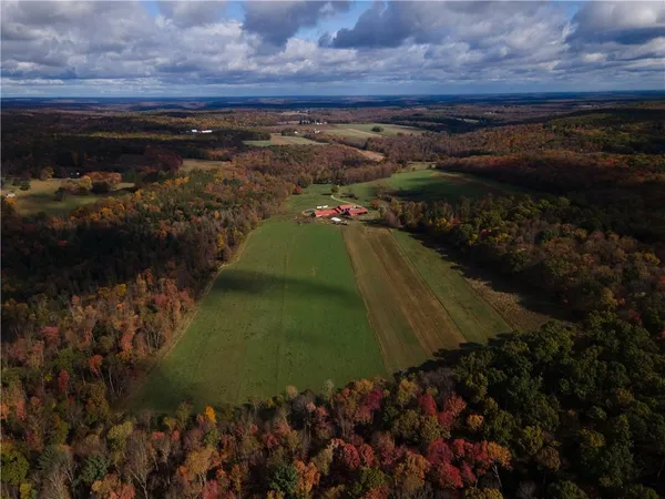 a view of a lake in a sunset