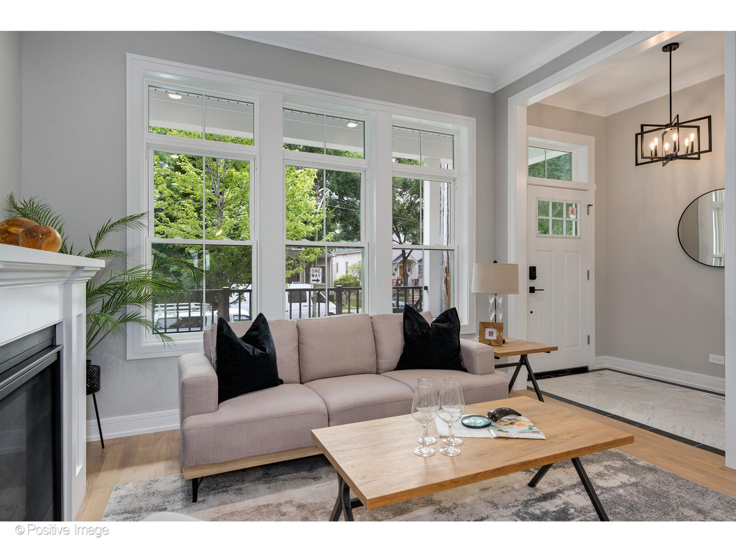 3107 North Oakley Avenue Chicago, IL 60618 - Photo 4 of 28 a living room with furniture a rug a fireplace and a window
