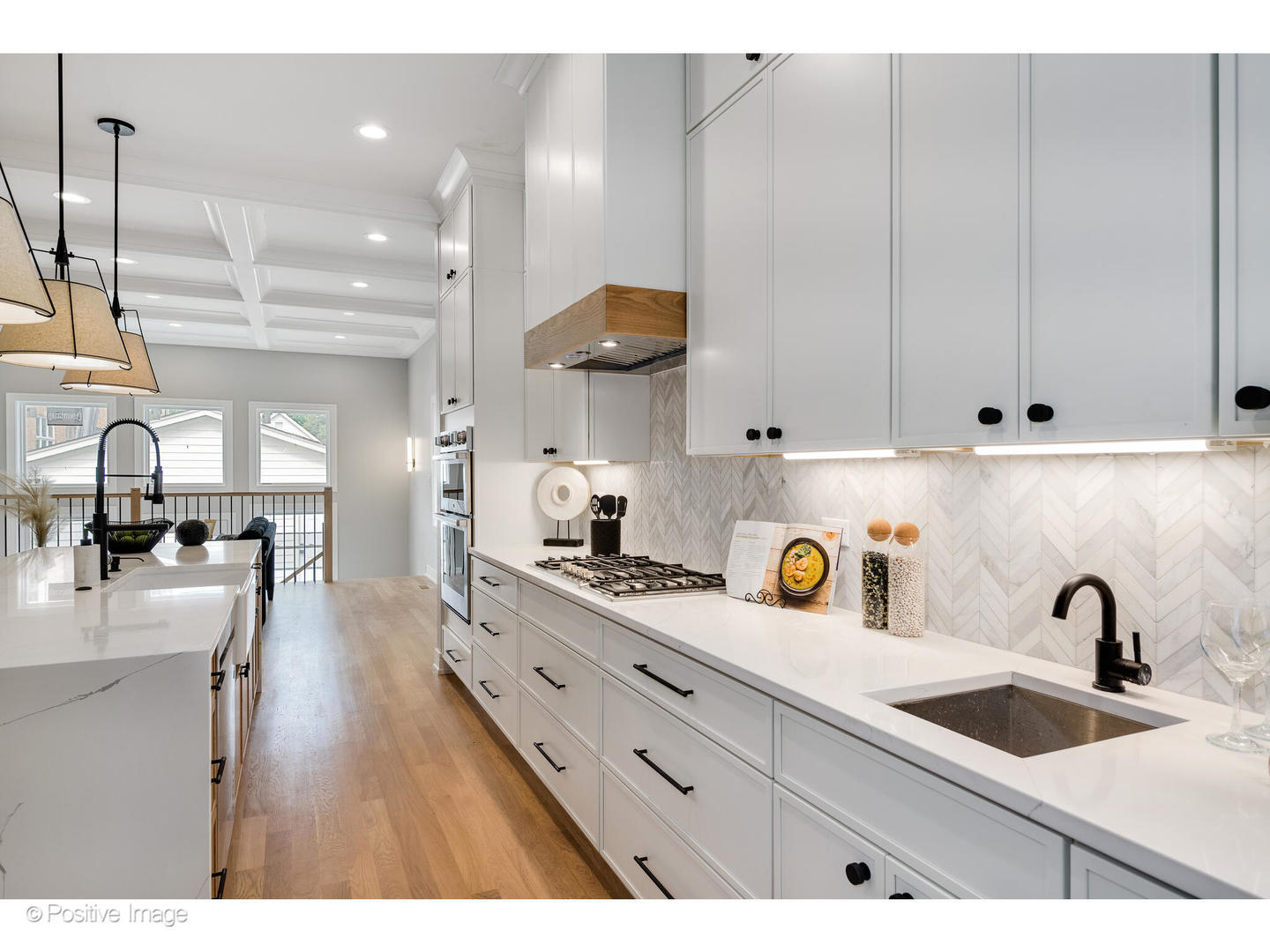 3107 North Oakley Avenue Chicago, IL 60618 - Photo 10 of 28 a kitchen with stainless steel appliances granite countertop a sink a stove and a wooden cabinets