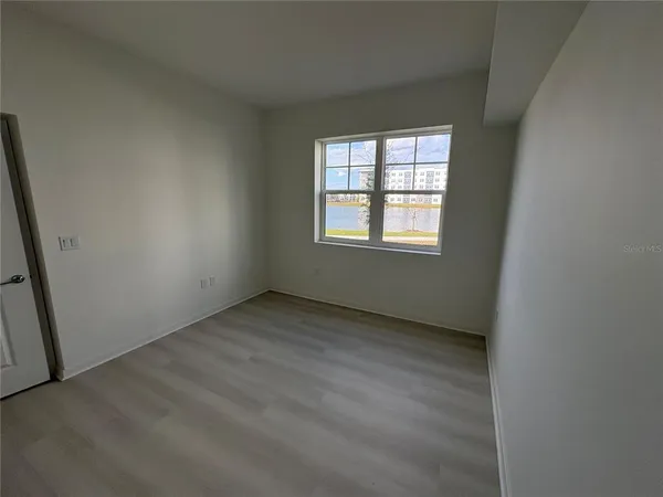 an empty room with a window