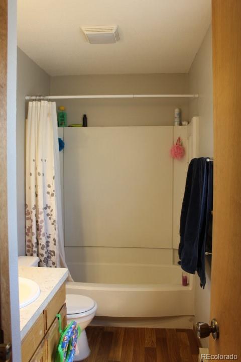 17075 County Road 220 Salida, CO 81201 - Photo 10 of 18 a bathroom with a sink a toilet and a shower curtain