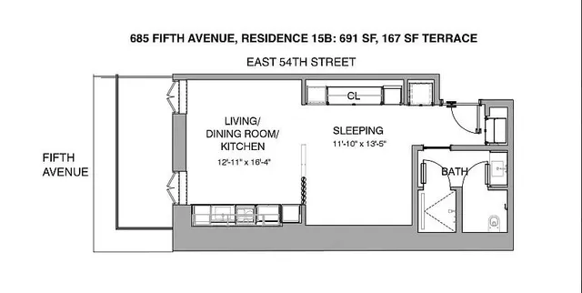 $4,350,000 | 685 5th Avenue, Unit 15B | Midtown East