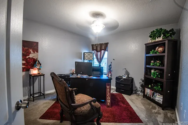 a workspace with furniture