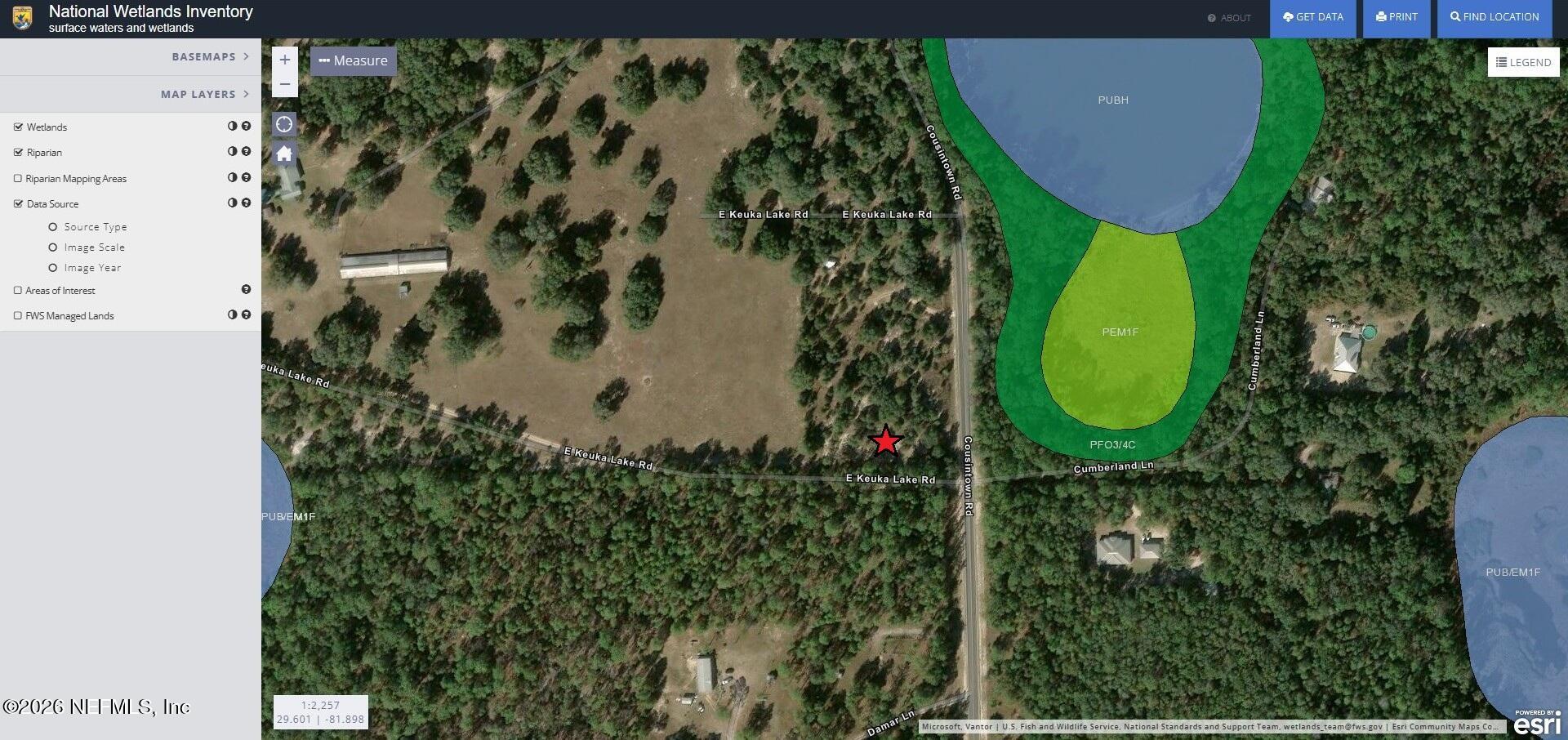 653 Cousintown Road Interlachen, FL 32148 - Photo 11 of 11 653 Cousintown Rd (Wetlands Map)